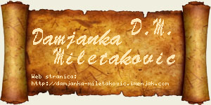 Damjanka Miletaković vizit kartica